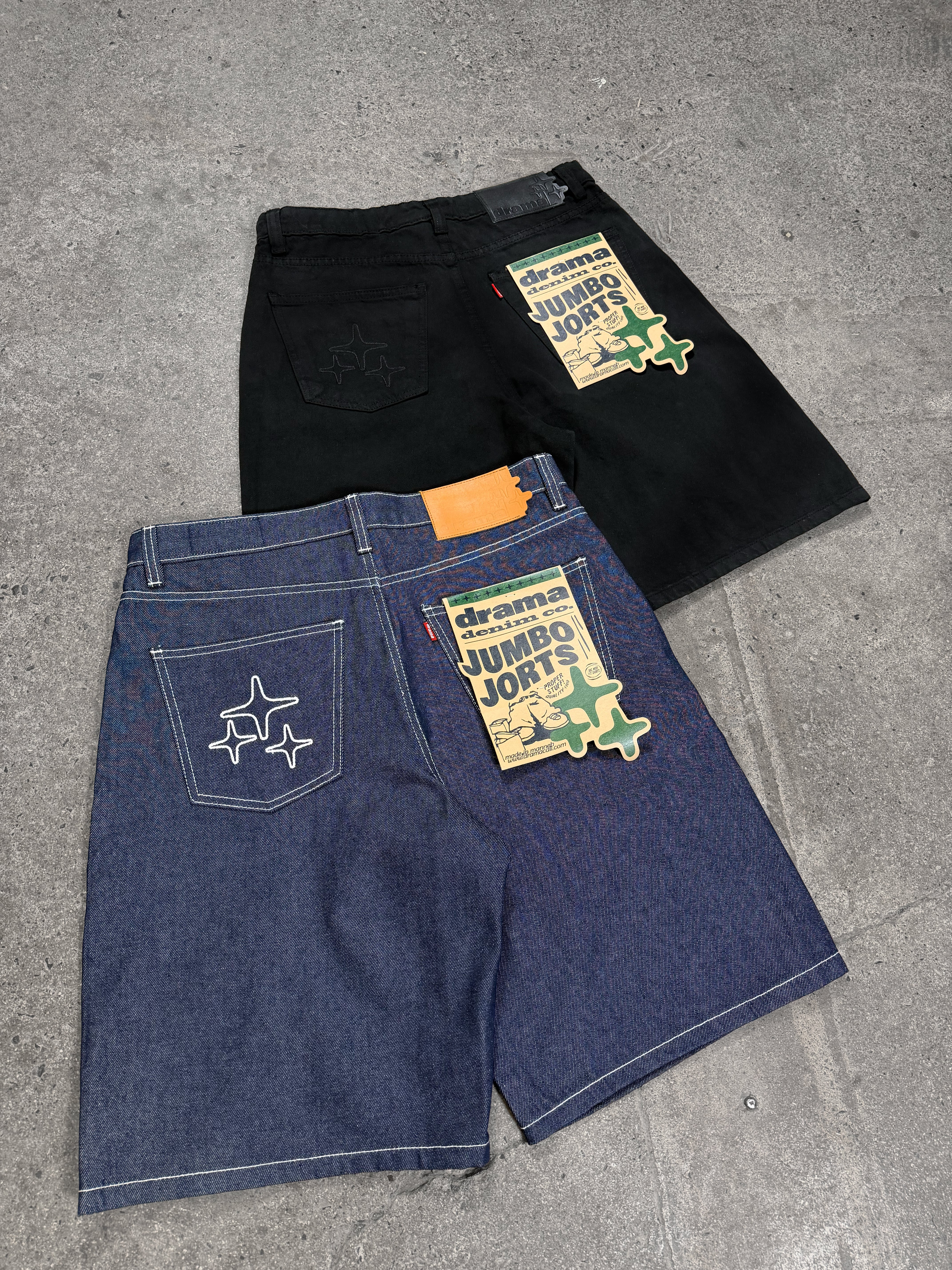 3STA STITCH JUMBO JORTS (BLACK) - Image 4