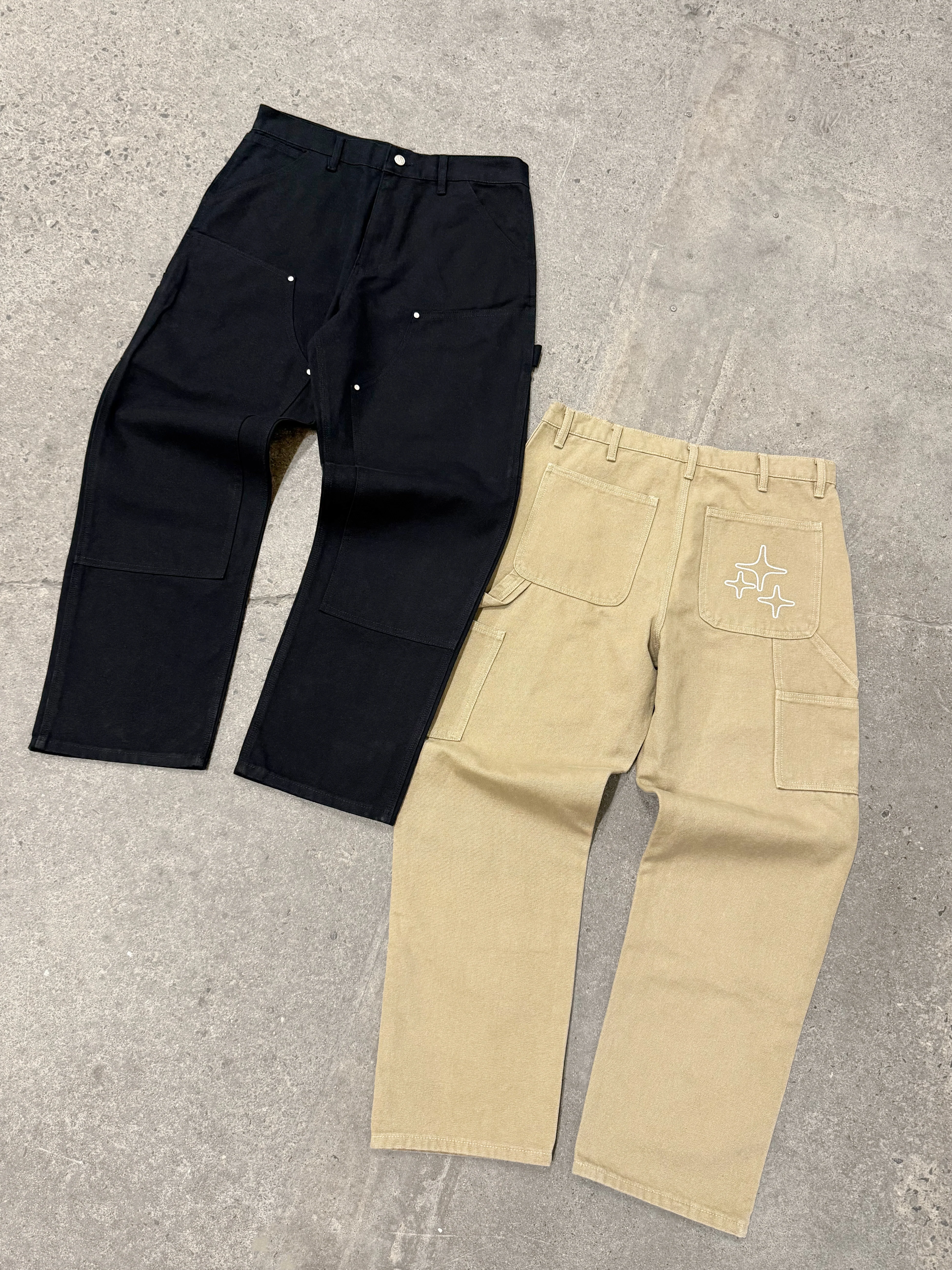 CANVAS DOUBLEKNEE STA PANTS (BLACK) - Image 3