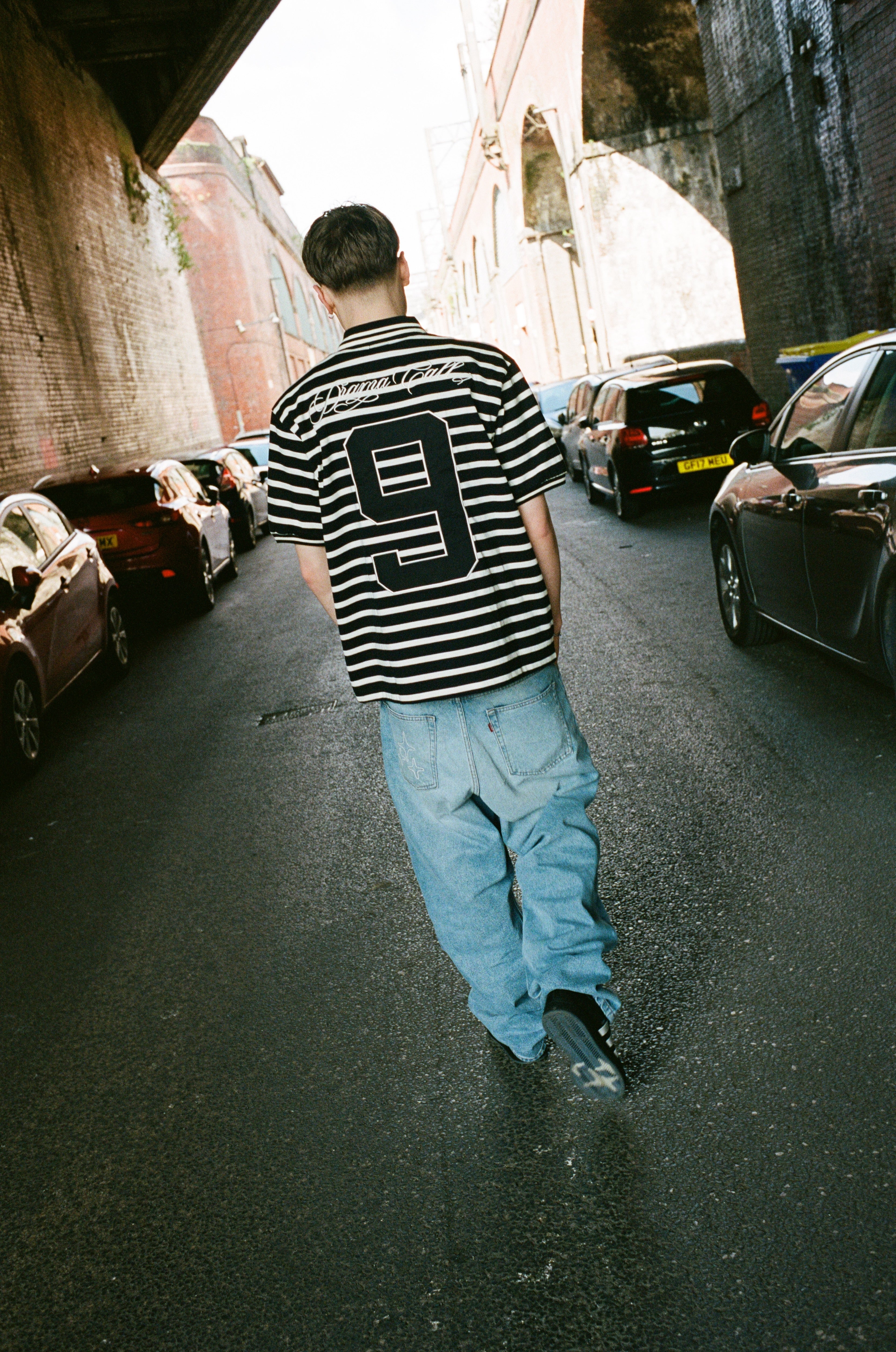 NO.9 STRIPE HEAVY POLO (BLACK) - Image 4