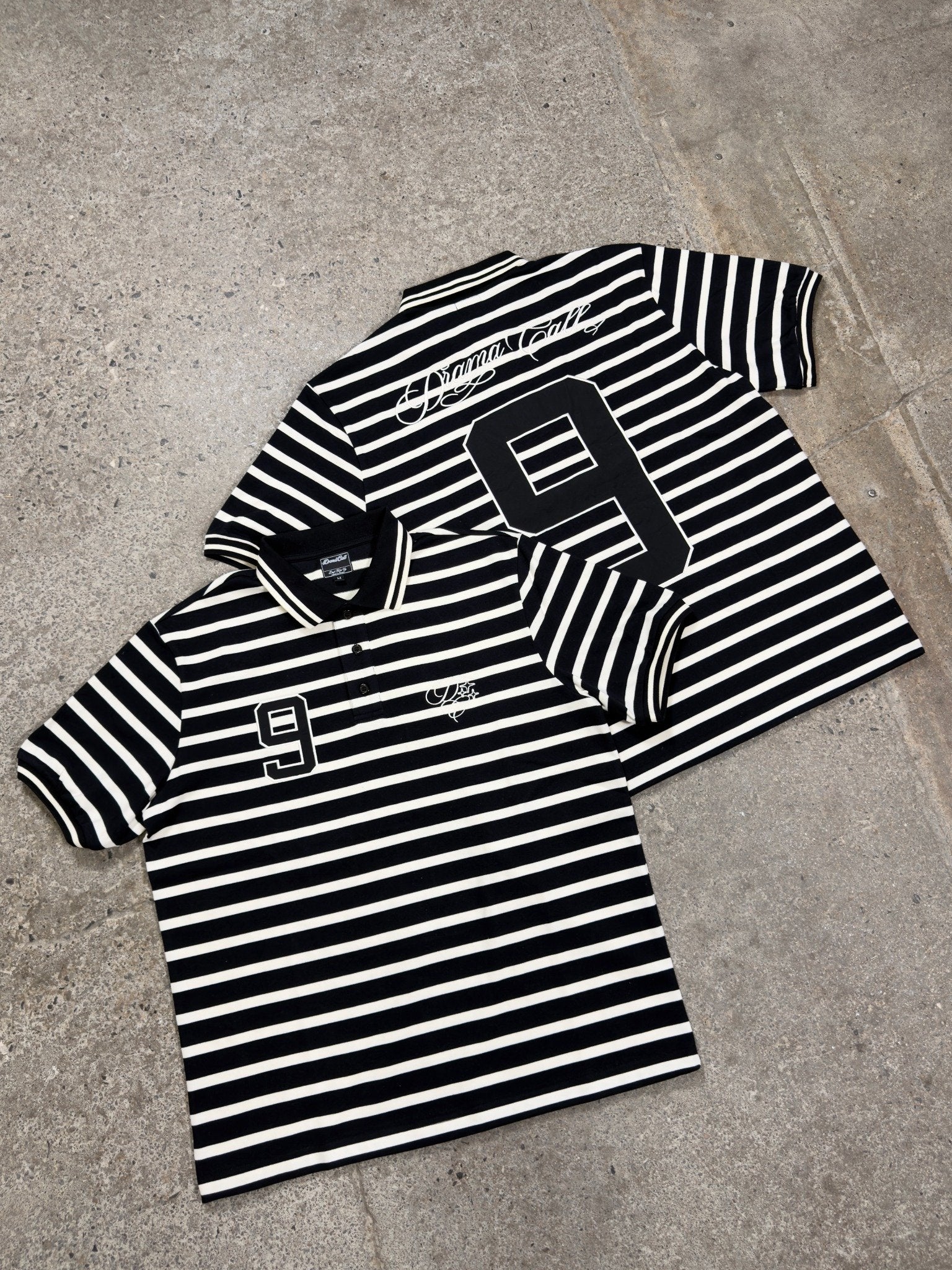 NO.9 STRIPE HEAVY POLO (BLACK) - Image 5